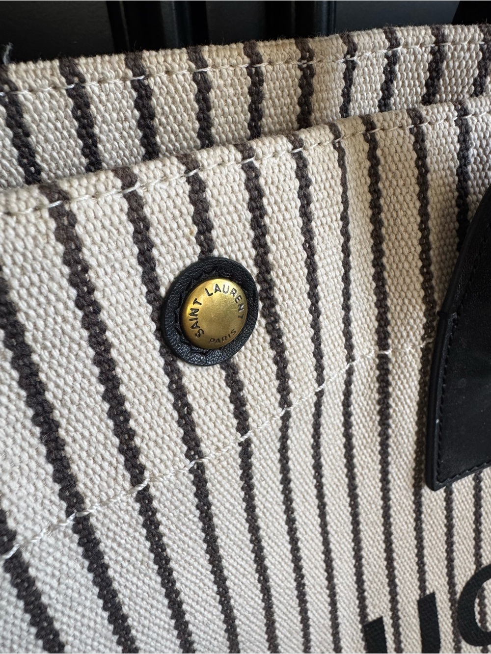 Women Canvas Tote Stripe Rive Gauche Saint Laurent - Picture 3 of 13